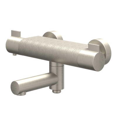 IVY Pact Mitigeur thermostatique de baignoire apparent - bec de baignoire pivotant - inverseur - Cooltouch - Nickel brossé PVD