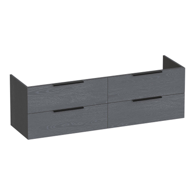 BRAUER Elevate wastafelonderkast 160 excl. opleggrepen 4 softclose lades en 2 sifon uitsparingen - Timber Grey
