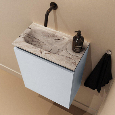 MONDIAZ TURE-DLUX 40cm toiletmeubel Clay. EDEN wastafel Glace positie links. Zonder kraangat.