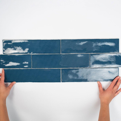 Cifre Ceramica Colonial Carrelage mural - 7.5x30cm - Rectangulaire - 8.6mm - Marine brillant