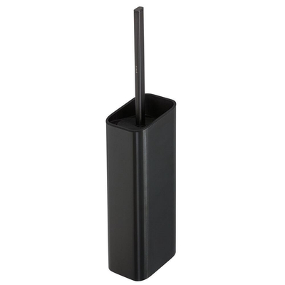 Geesa Shift Brosse de toilette avec support Métal noir brossé (couvercle et brosse noirs)