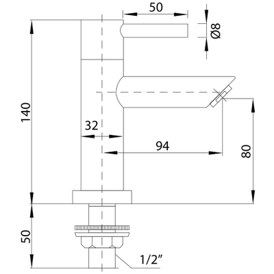 Best Design Class toiletkraan keramisch binnenwerk 14cm chroom