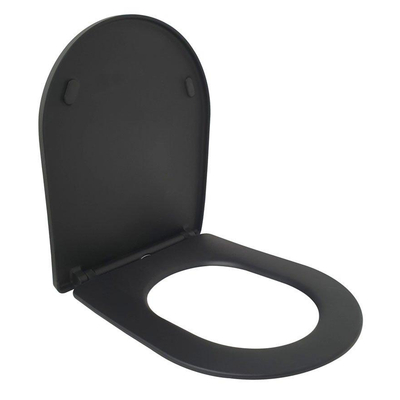 Wiesbaden Shade slim Abattant WC softclose et quick release mat noir