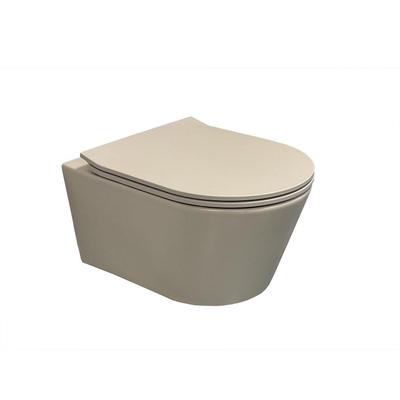 Sanindusa Urb.y 48 hangtoilet – compact – Rimflush spoelrandloos – 35 x 48 cm – mat taupe