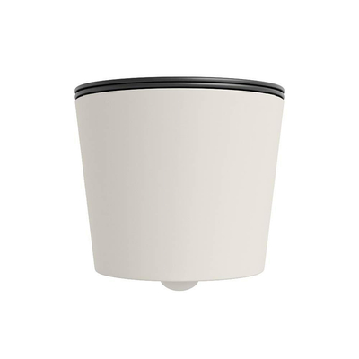 Mondiaz LAVIE WC suspendu – sans bride – 36 x 53 cm – avec abattant softclose – Linen (blanc cassé), abattant Dark grey (gris)