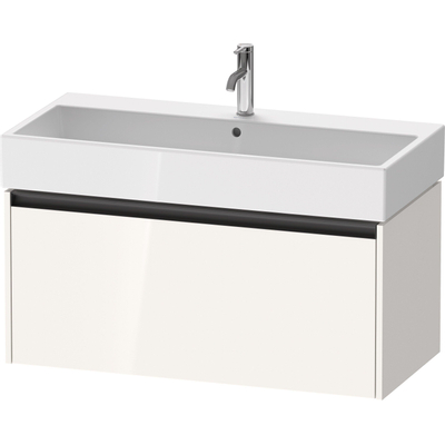 Duravit Ketho.2 Wastafelonderbouwkast - met 1 lade - 98.4x46x44cm - met greep antraciet - hoogglans wit