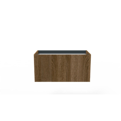 Arcqua Ridge Meuble sous lavabo - 90x45.5x45cm - 1 tiroir - push to open - mdf plaqué - chêne café