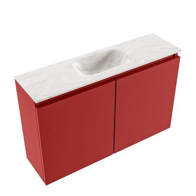 MONDIAZ TURE-DLUX 80cm toiletmeubel Fire. EDEN wastafel Ostra positie midden. Zonder kraangat.