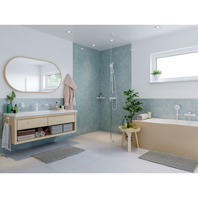 Hansgrohe Unica S Puro - glijstang 90cm - met isiflex B - doucheslang - 160cm - mat wit