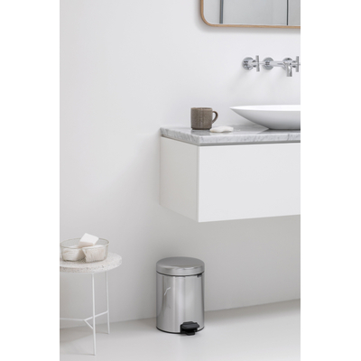 Brabantia NewIcon Poubelle à pédale - 2x2 litres - 2 seau intérieur en plastiques - brilliant steel