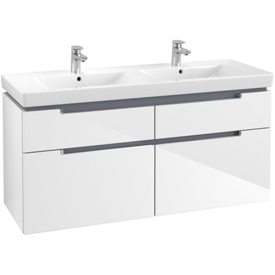 Villeroy & Boch Subway 2.0 wastafelonderkast - 128.7x59x44.9cm - glans wit