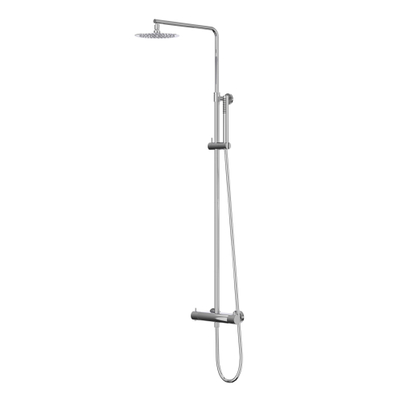 IVY Bond opbouw regendoucheset – Ø25 cm slim hoofddouche – ronde handdouche – glijstang – chroom