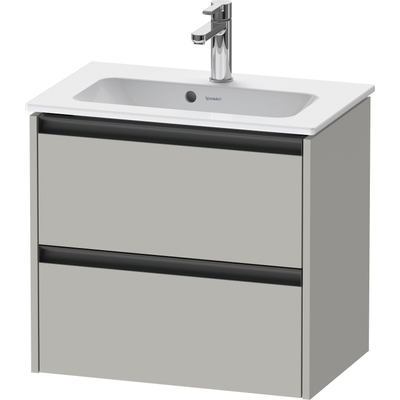 Duravit Ketho 2 meuble sous-lavabo avec 2 tiroirs 61x39x54.9cm avec poignées gris béton anthracite mat