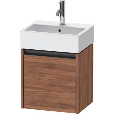 Duravit ketho 2 meuble sous lavabo avec 1 porte 43.4x33.8x44cm droite, avec poignée anthracite noyer mat