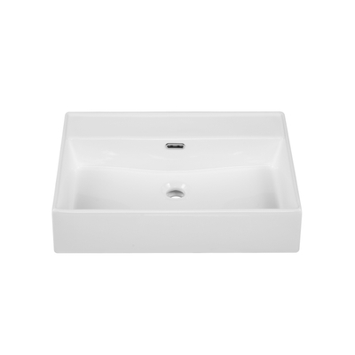 Saniclass Legend Lavabo pour meuble - 81x47x12cm - avec trop-plein - 1 vasque - 0 trou de robinet - céramique - blanc brillant