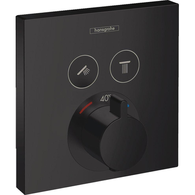 Hansgrohe Showerselect Ensemble de douche - partie encastrable - robinet encastrable - coude mural - support mural - flexible - pomme de douche - douchette - noir mat