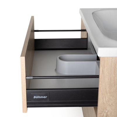 BRAUER NEXXT Ensemble meuble salle de bain 80x58.5x45.5cm avec lavabo en céramique 1 trou de robinet Sahara