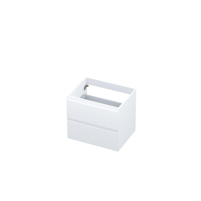 INK Wastafelonderkast - 60x45x52cm - 2 lades - greeploos - MDF lak - Mat wit
