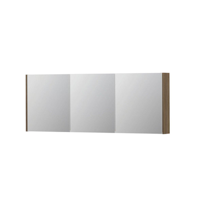 INK SPK1 spiegelkast – 160x60x14 cm – 3 deuren, dubbelzijdige spiegeldeuren – Zuiver eiken