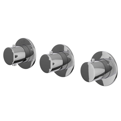 IVY Bond Ensemble de douche pluie - encastré - symmetry - 2 robinets d'arrêt - bras de douche mural 40cm - tête de douche slim 25cm - support avec sortie - flexible de douche 150cm - douchette barre - Chrome