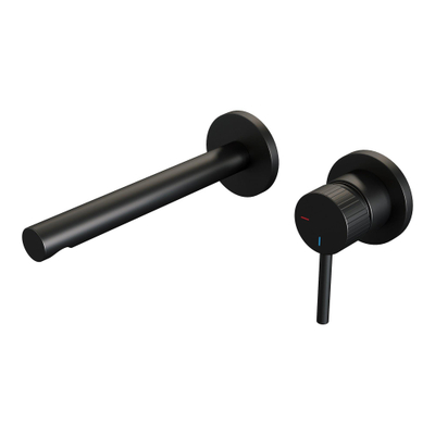 Brauer Stripe wastafelkraan - model A1 - inbouw - laag - rechte uitloop - zwart
