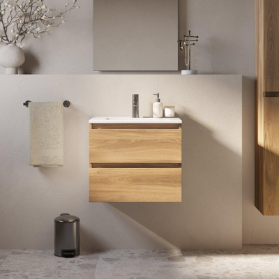 Brauer Core Series badkamermeubelset - 60x45x52cm - wastafel Frost - honey