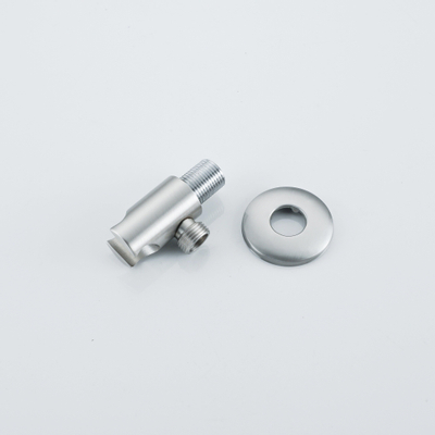 Fortifura Calvi Coude pour flexible de douche avec rosace ronde Inox brossé