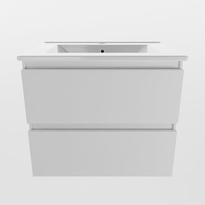 Mondiaz Aivy badmeubelset - 60x45x50cm - 1 kraangat - 1 wasbak talc Keramiek - Midden - 2 lades - Met spiegelkast - MDF Talc