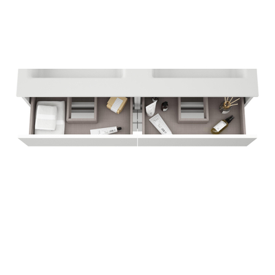 Adema Chaci PLUS Ensemble de meuble - 119x86x45.9cm - plan sous vasque - 6 tiroirs - Blanc mat