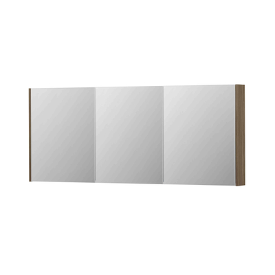 INK SPK2 spiegelkast – 180x74x14 cm – 3 deuren, dubbelzijdige spiegeldeuren – Zuiver Eiken mat