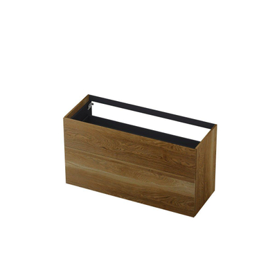 INK Wastafelonderkast - 100x45x65cm - 2 lades - push to open - met rechte opdekfronten - Eiken - Ash grey
