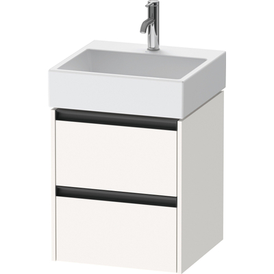 Duravit Ketho 2 meuble sous-lavabo - 2 tiroirs - 48.4x46x54.9cm - poignées anthracite - blanc super mat
