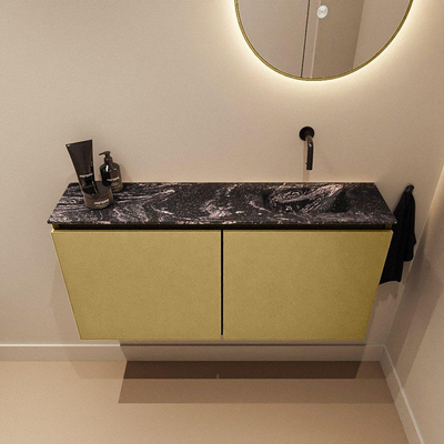 MONDIAZ TURE-DLUX Meuble toilette - 100cm - Oro - EDEN - vasque Lava - position droite - sans trou de robinet