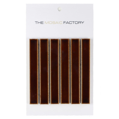 SAMPLE The Mosaic Factory Sevilla mozaïektegel - 29.6x29.9cm - wandtegel - Rechthoek - kitkat finger - Porselein - glans creme caramel (bruin)
