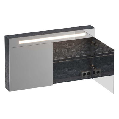 BRAUER Promise Deluxe armoire de toilette - 120x70x15cm - avec éclairage direct - 2 portes miroir double face - Damascus