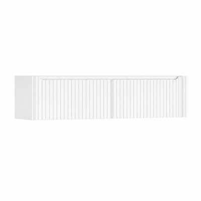 H&R Badmeubelen Juice Wastafelonderkast - 180x45x40cm - rechterhoek afgerond - 3D-front - 2 lades - geïntegreerde greep - wit mat