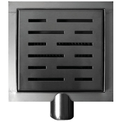 Wiesbaden 3e génération bonde de douche avec bride et sortie latérale 15 x 15 cm inox