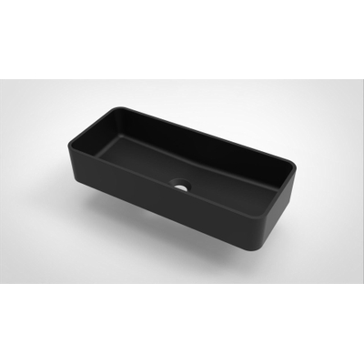 Arcqua Case vasque à poser - 60x26cm - Rectangulaire - Marbre de synthèse Noir Mat
