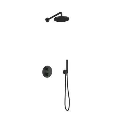 Hotbath Cobber Complete - thermostatische douche inbouwset CB009MBP - met 2-weg-stop-omstel - PVD - geborsteld zwart