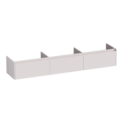 BRAUER Embrace meuble sous-lavabo - 219,8x35x45,5cm - avec 3 tiroirs à fermeture en douceur - sans poignée - 0 découpes pour siphon - sable mat