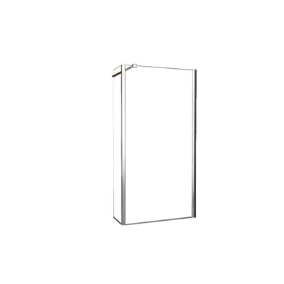 Wiesbaden Comfort zijwand met hoekprofiel 300 x 20000 x 10 mm nano helder glas/chroom