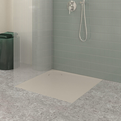 Villeroy & Boch Ecora douchebak - 80x80x3.5cm - hoekafvoer - almond (beige)