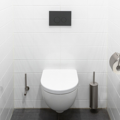 QeramiQ Push Bedieningsplaat - voor Geberit UP320 inbouwreservoir - dualflush - ronde knoppen - kunststof - mat antraciet