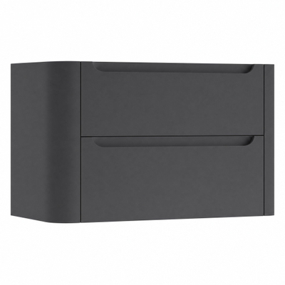 H&R Badmeubelen Juice Meuble sous lavabo - 100x45x50cm - coins arrondis - 2 tiroirs - poignée intégrée - anthracite mat