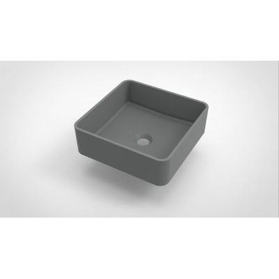 Arcqua Case Vasque à poser - 37x37cm - Carré - Marbre coulé - Gris mat