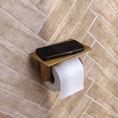 Brauer toiletrolhouder - 18cm - Goud geborsteld
