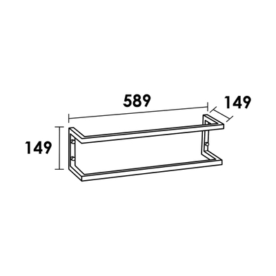 BRAUER Support porte-serviette 60x15x15 combi horizontal/vertical inox