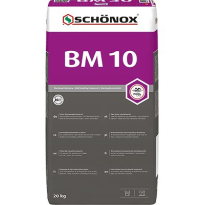 Schonox Bm 10 mortier de ragréage fin en béton à faible émission de poussière 20kg