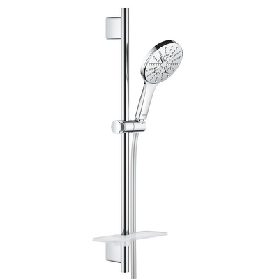 GROHE Rainshower SmartActive 130 Ensemble de douche mortier jointuresant - 60cm - douchette ronde - 3 types de jet - flexible de douche lisse - avec porte-savon - chrome