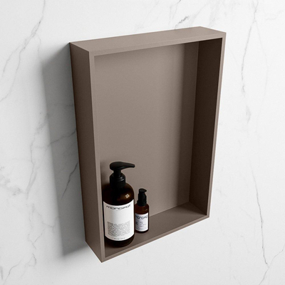 Mondiaz Easy niche 29,5x44,5x8cm - encastrable/sur meuble - 1 compartiment ouvert - Solid Surface - Fumée